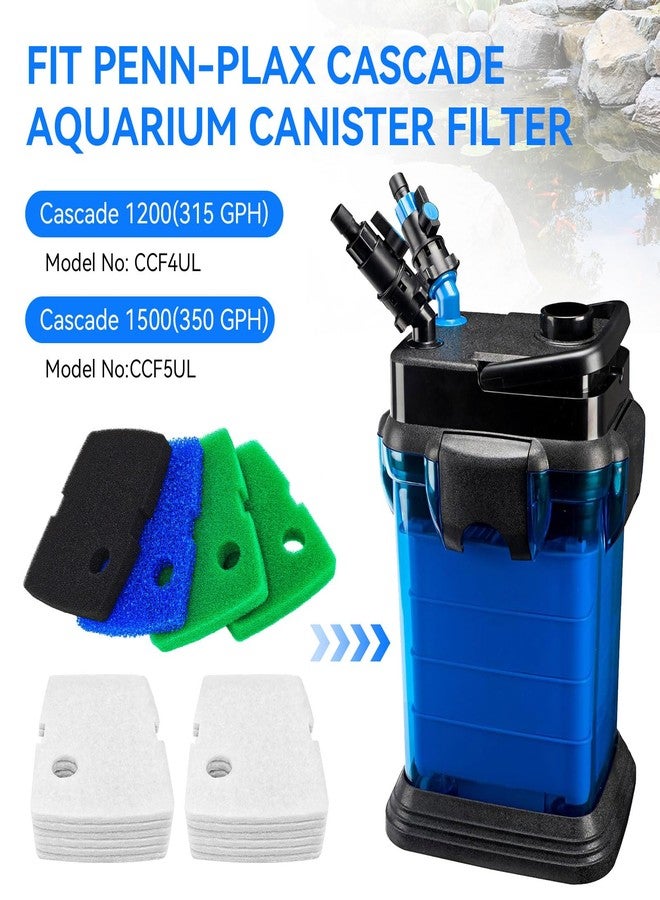 HDWGGD Canister Filter Media Compatible with Penn Plax Cascade 1200/1500 CCF4UL/CCF5UL Replacement Canisters Filters Bio Sponges for Aquariums Fish Tank Turtle Tank 16 Pack - Image 2